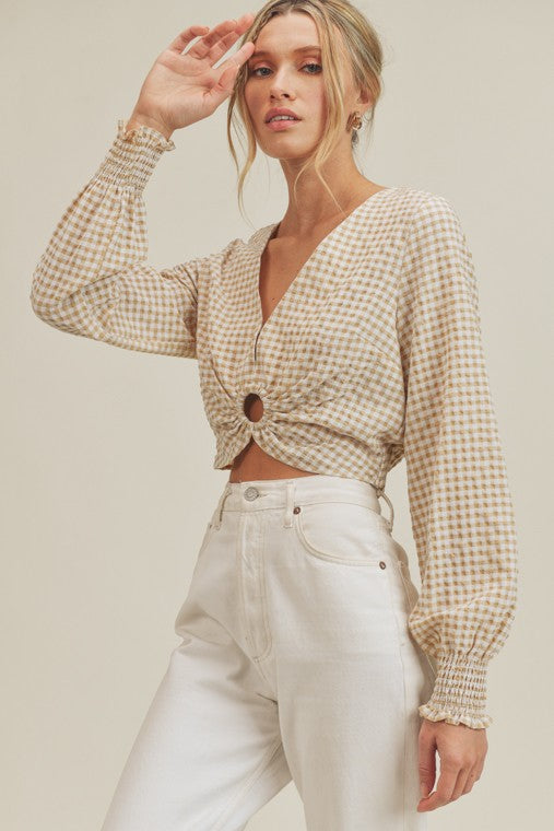 The Gingham Print O-Ring Top