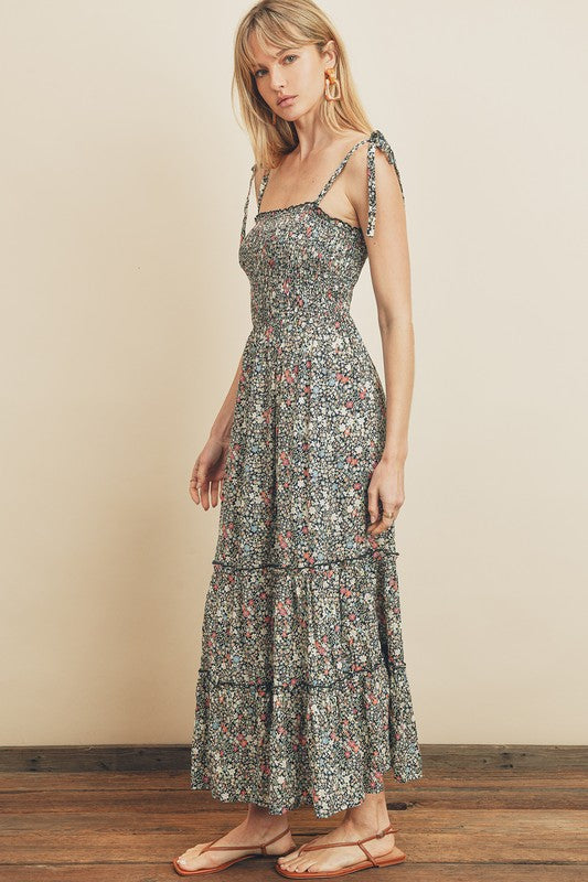 The Whispering Floral Tiered Maxi Dress