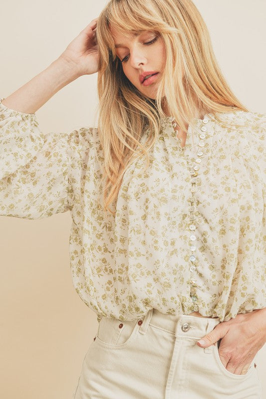 The Kiana Floral Button Down Top