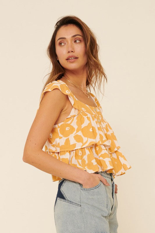The Mae Floral Square Neck Top