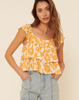 The Mae Floral Square Neck Top