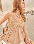 The River Crochet Babydoll Tank