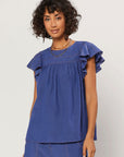The Lydia Ruffle Sleeve Blouse by Current Air
