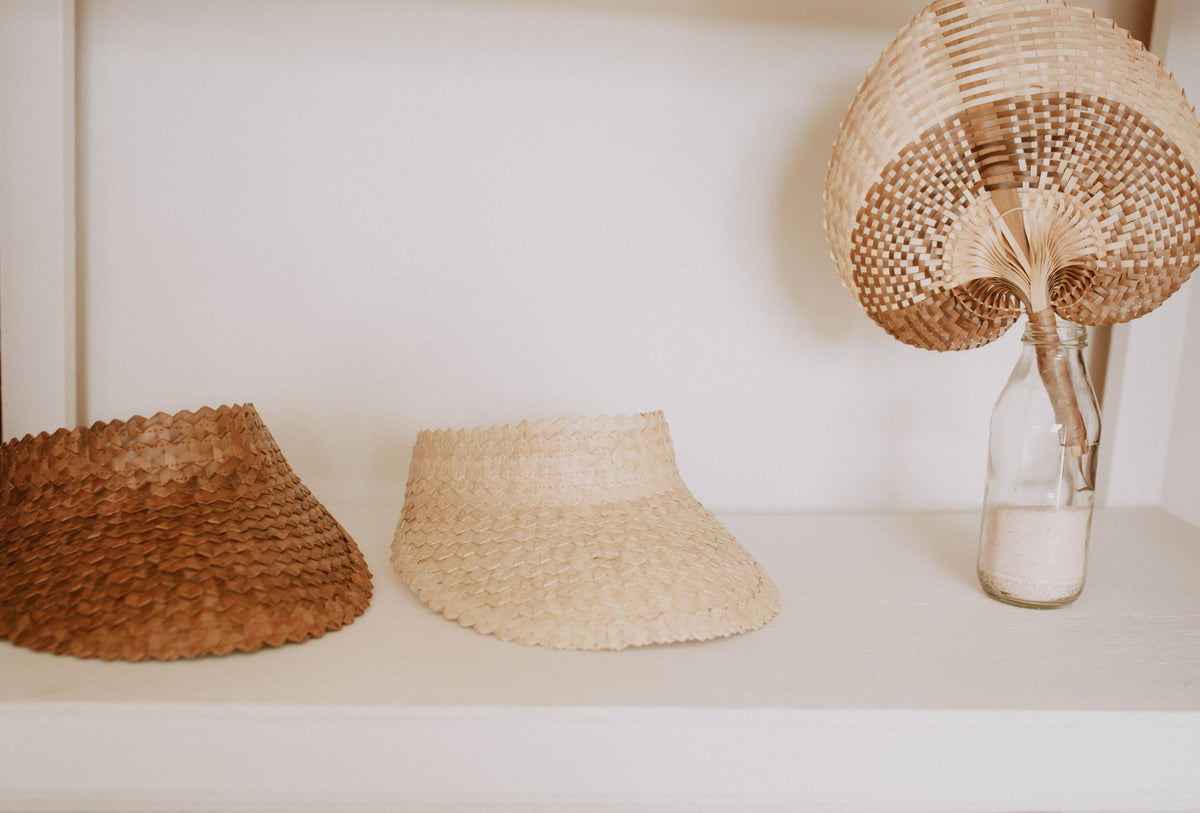 Hand Woven Rattan Thread The Leia Hand Woven Rattan Visor by Village Thrive – Thread + Seed
