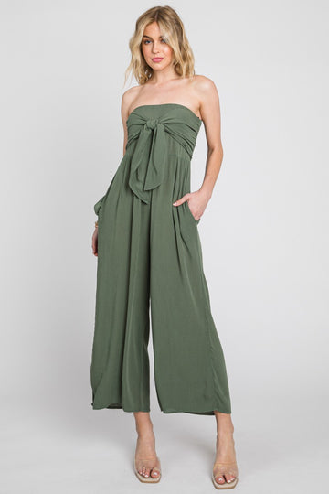 The Arla Strapless Front Tie Jumpsuit