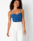 The Brandi Denim Bustier Top