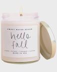 The Hello Fall Soy Candle in Clear Jar by Sweet Water Decor
