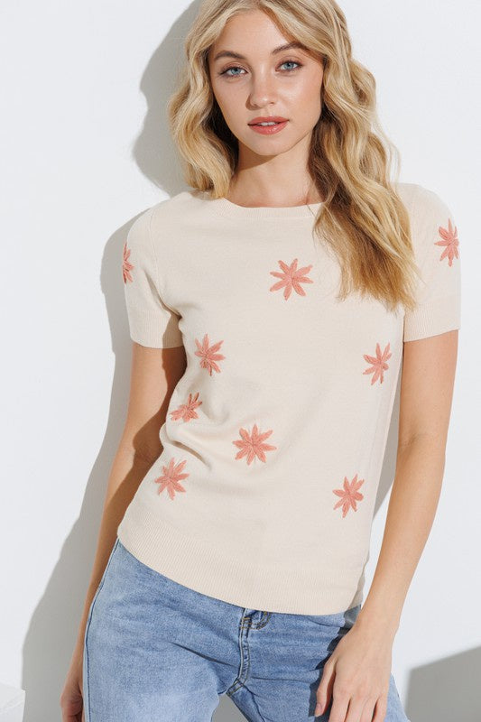 The Landon Embroidered Sweater Top