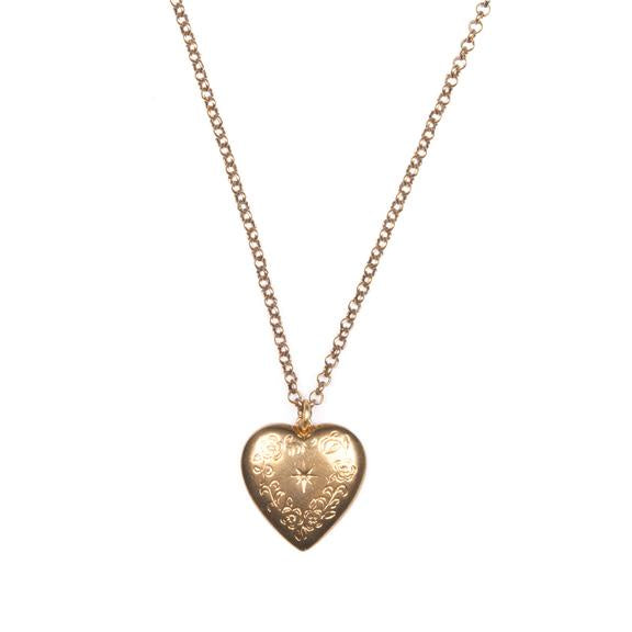 Floral Heart Charm Necklace by Michelle Starbuck Designs