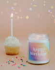 The Happy Birthday Rainbow Ombre Candle