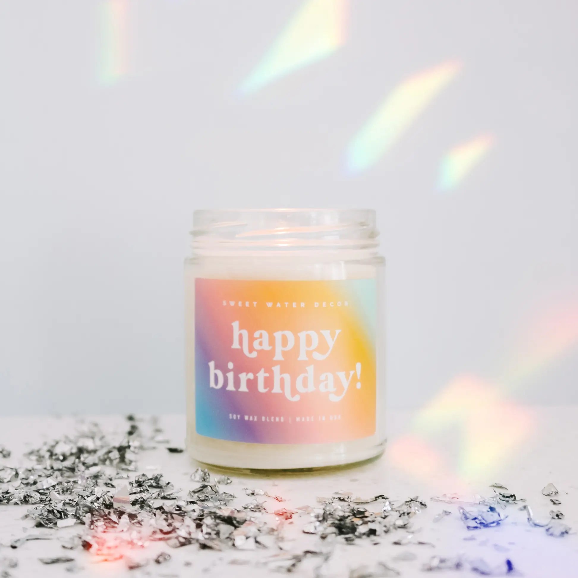 The Happy Birthday Rainbow Ombre Candle