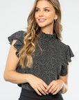 The Dotted Flutter Sleeve Top