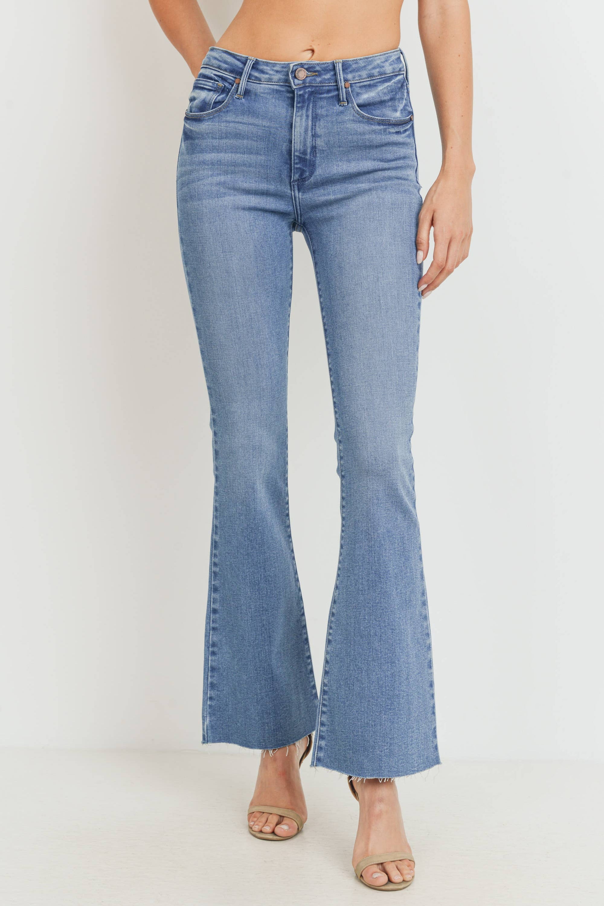 The Athena High Rise Flares by Just Black Denim