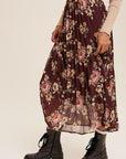 The Shania Floral Pleated Maxi Skirt