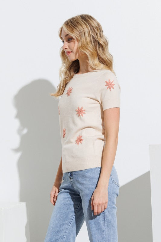 The Landon Embroidered Sweater Top