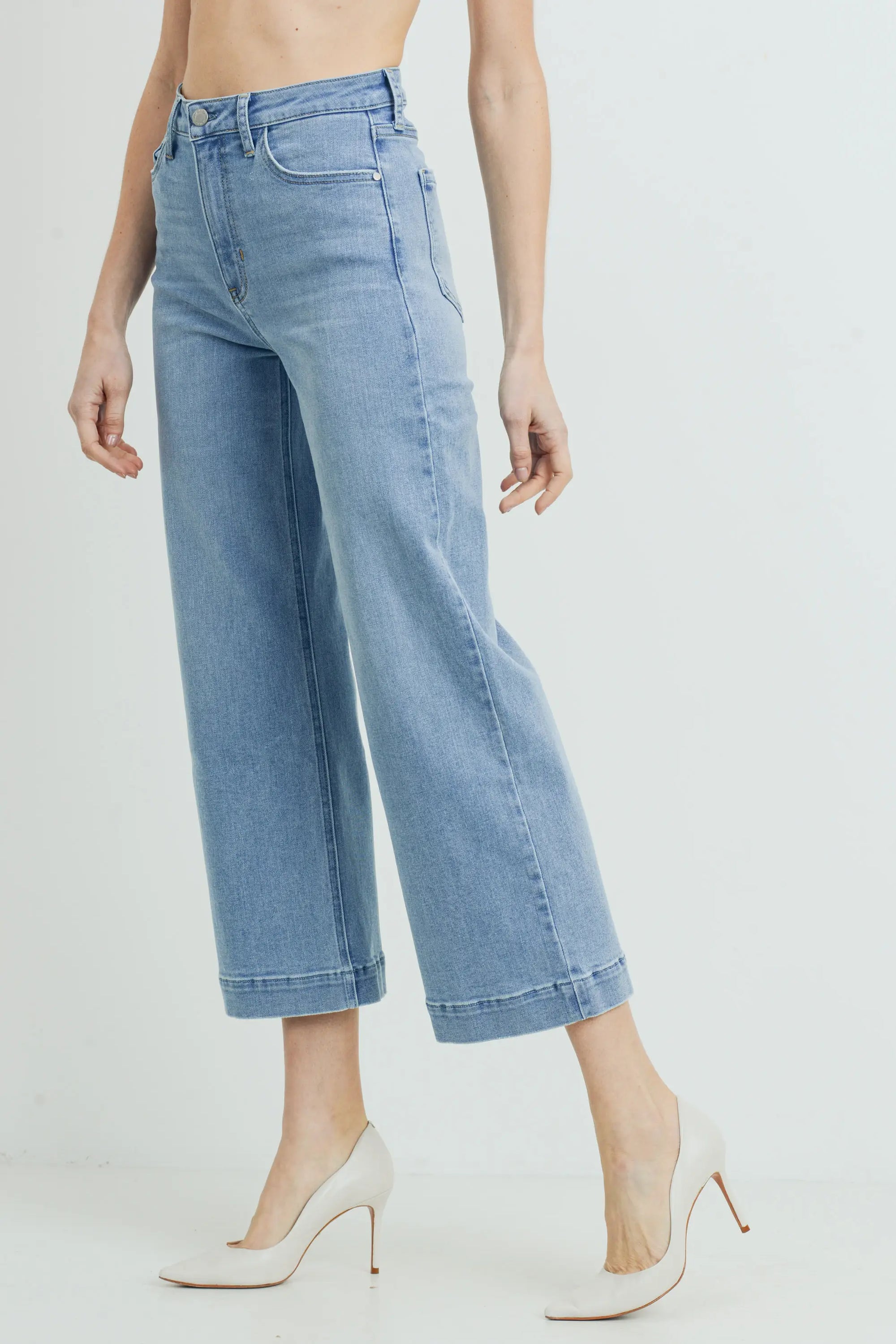 The Brandy Cropped Wide Leg Jeans by Just Black Denim