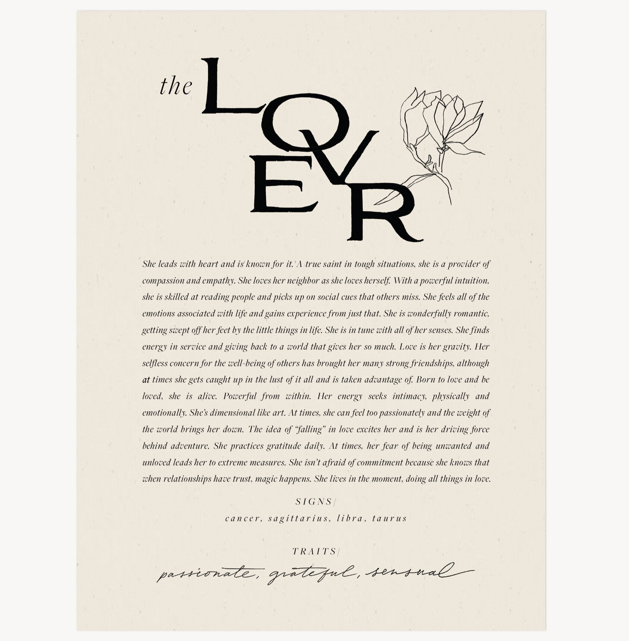 The Lover Art Print by Wilde House Paper