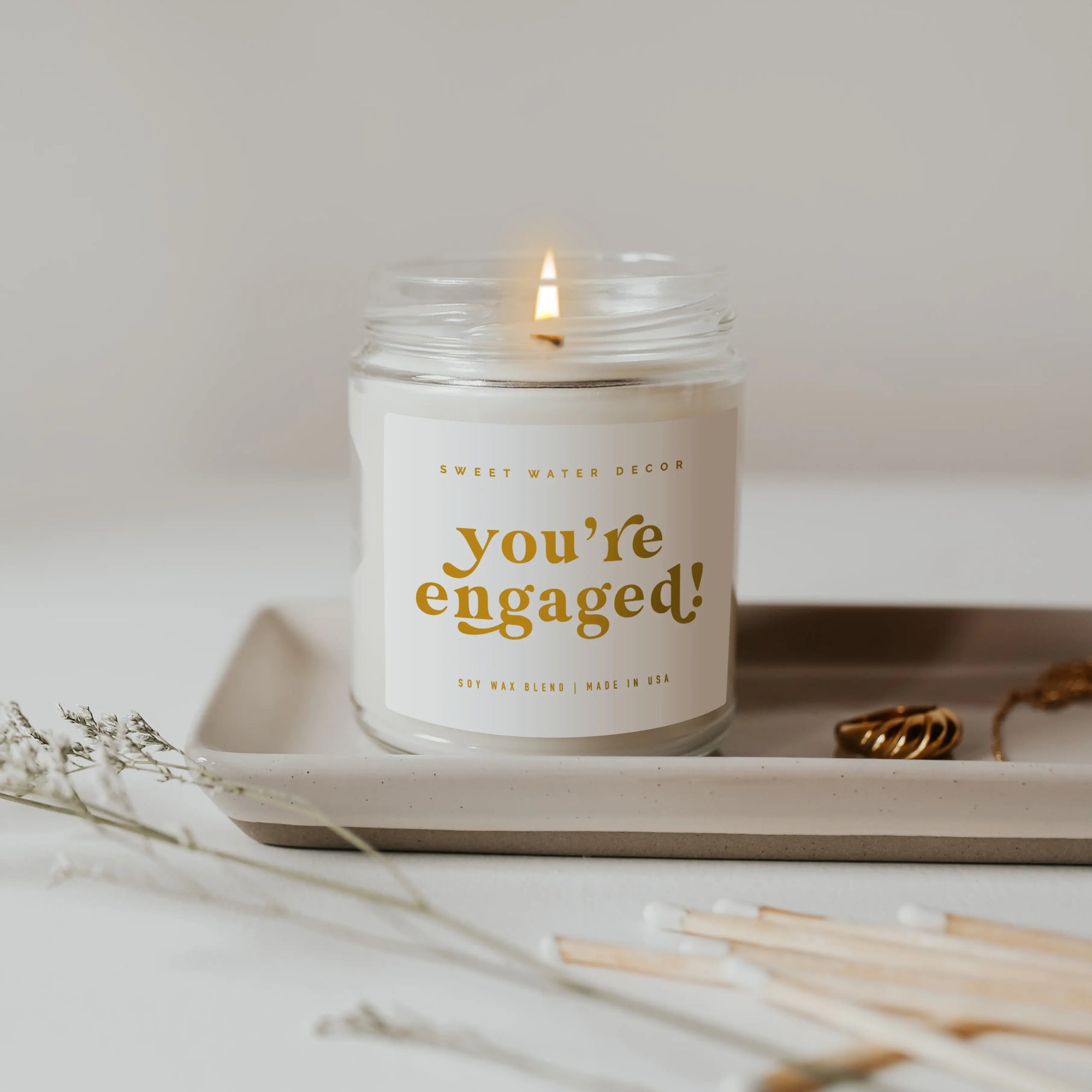 The You&#39;re Engaged! Soy Candle by Sweet Water Decor