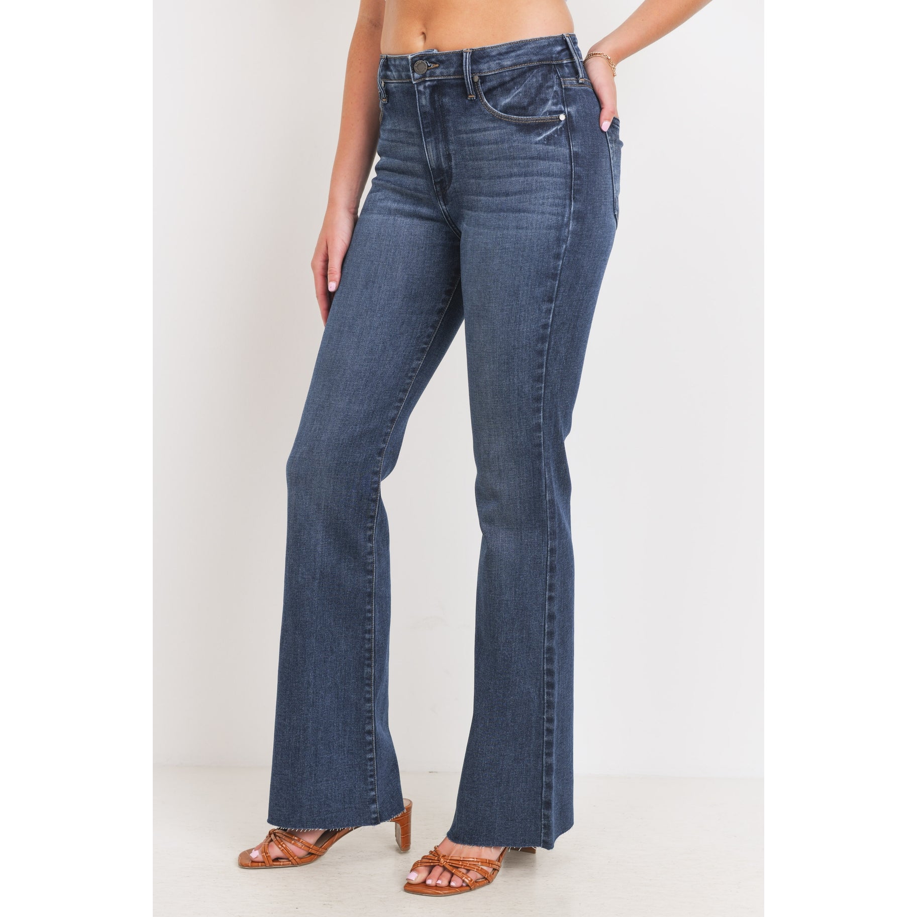 The Athena High Rise Flares by Just Black Denim