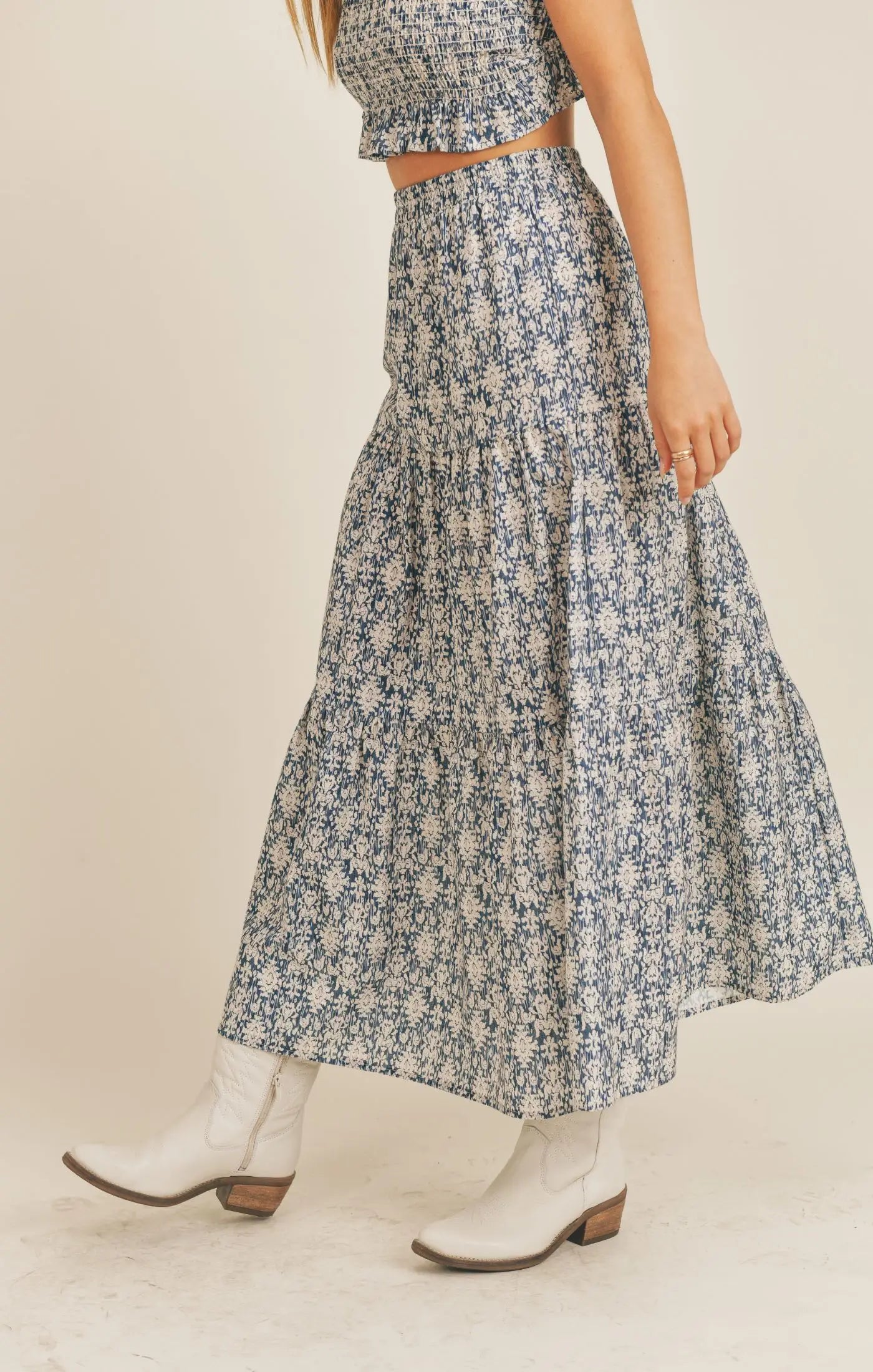 The Walk With Me Tiered Midi Skirt