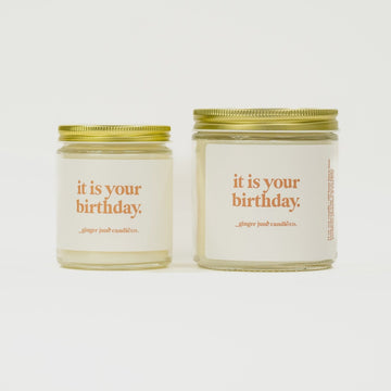 The It Is Your Birthday Soy Glass Candle by Ginger June Candle Co.