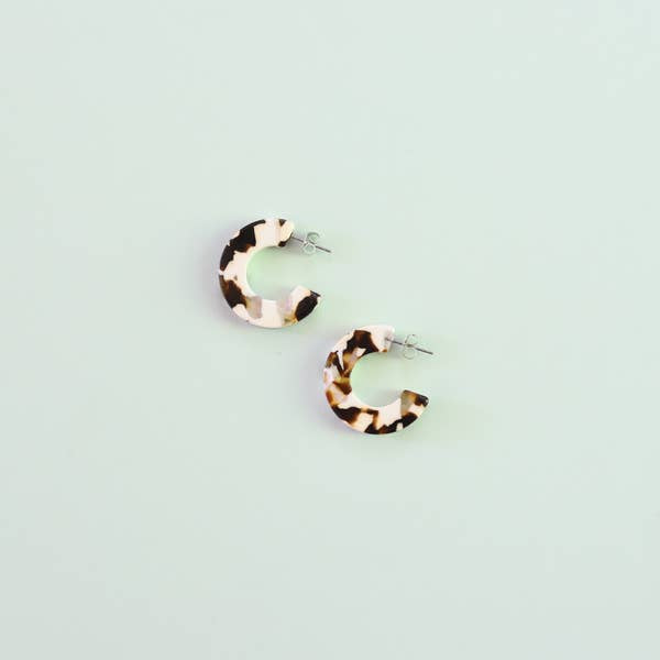 The Ray Marbled Acetate Hoops by Nat + Noor
