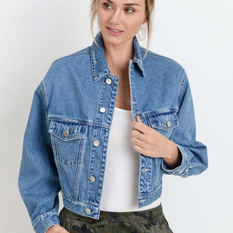 The Corrine Oversized Crop Jacket by Letter to Juliet