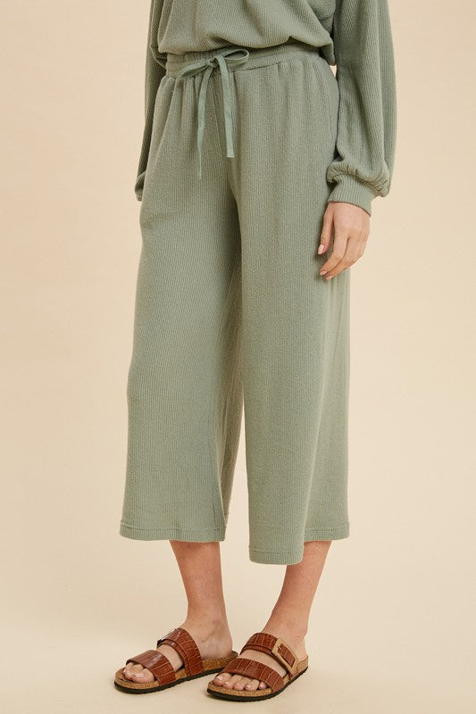 The Sage Cherie Hacci Knit Cropped Lounge Pants