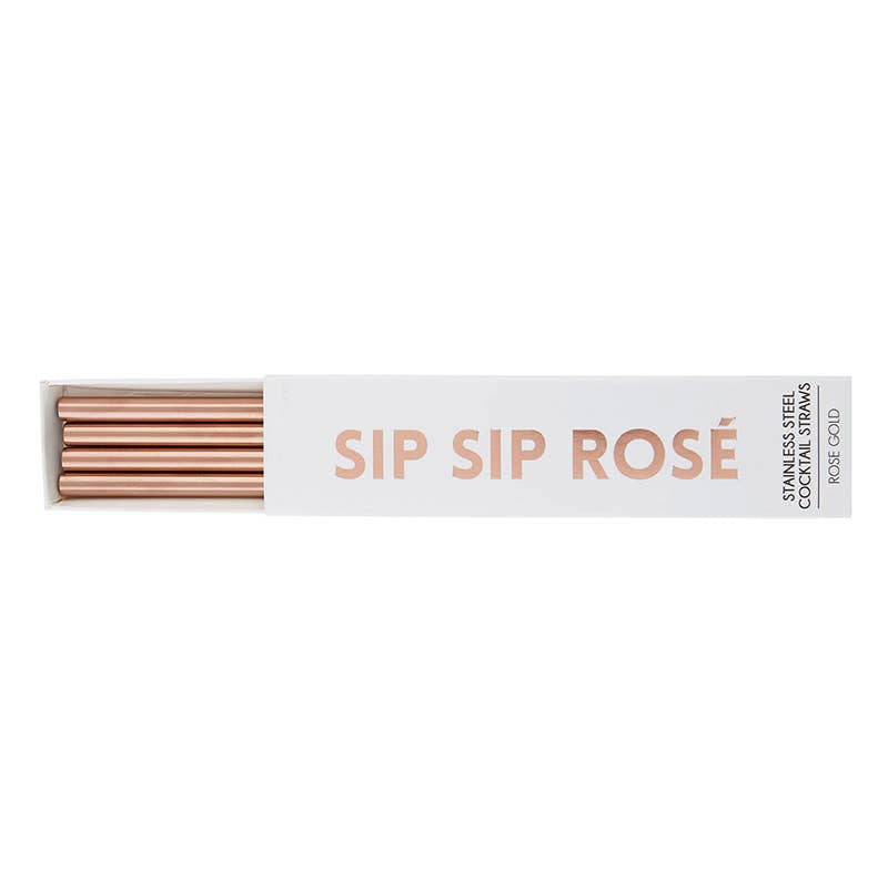 Sip Sip Rose Metal Cocktail Straws