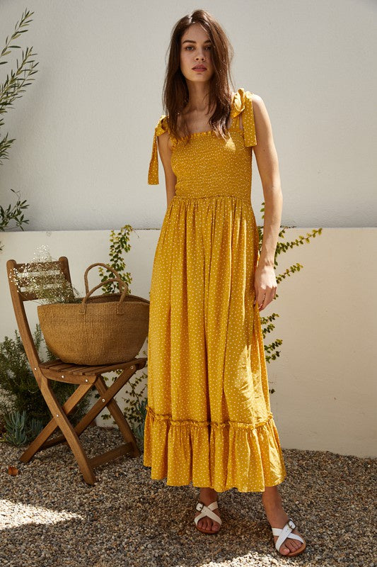 The Sunset Polka Dot Maxi Dress – Thread + Seed