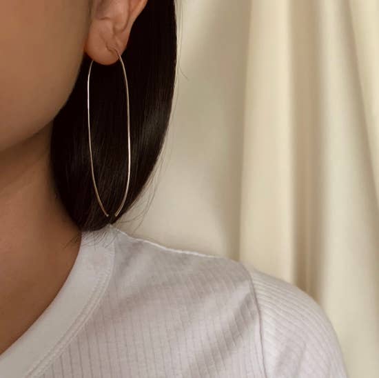 The Matriarch Elongated Hoops by Points Jewelry
