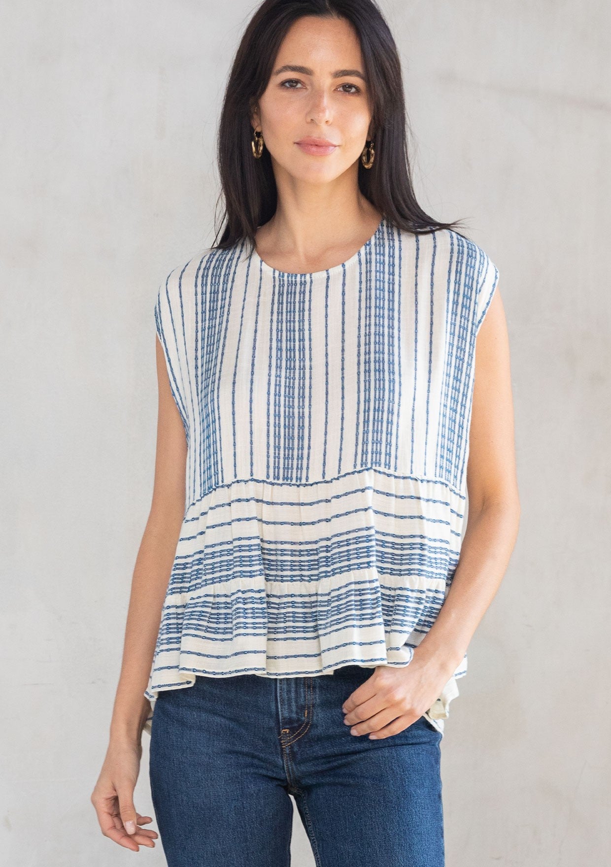 The Mylie Striped Open-Back Top