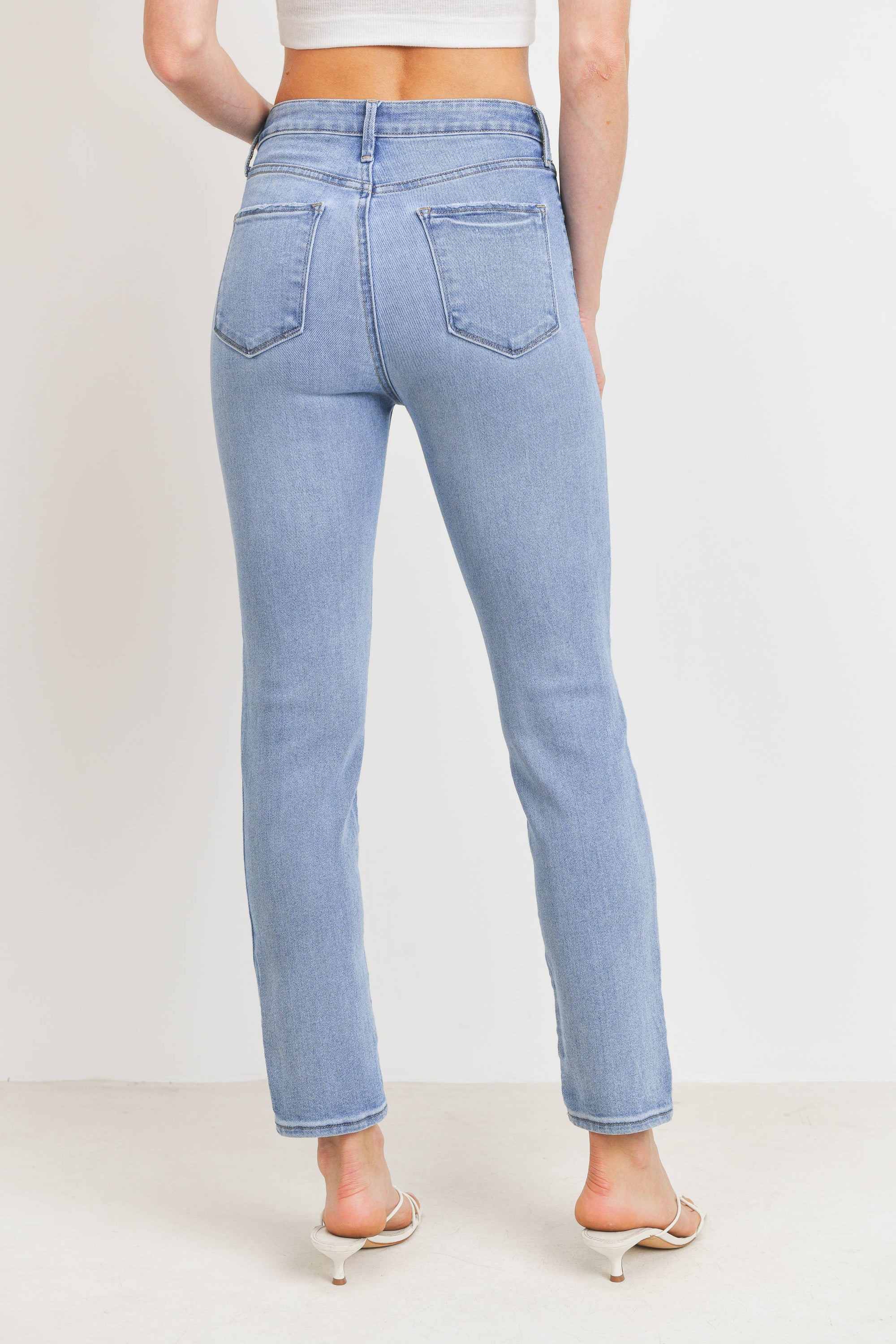 The Maddie Classic Slim Straight Jeans by Just Black Denim