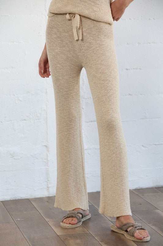 The Brigitta Natural Sweater Knit Lounge Pants