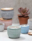 The Sonora Etched Candle - Cotton + Teak