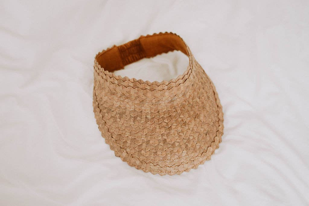 The Leia Hand Woven Rattan Visor by Village Thrive