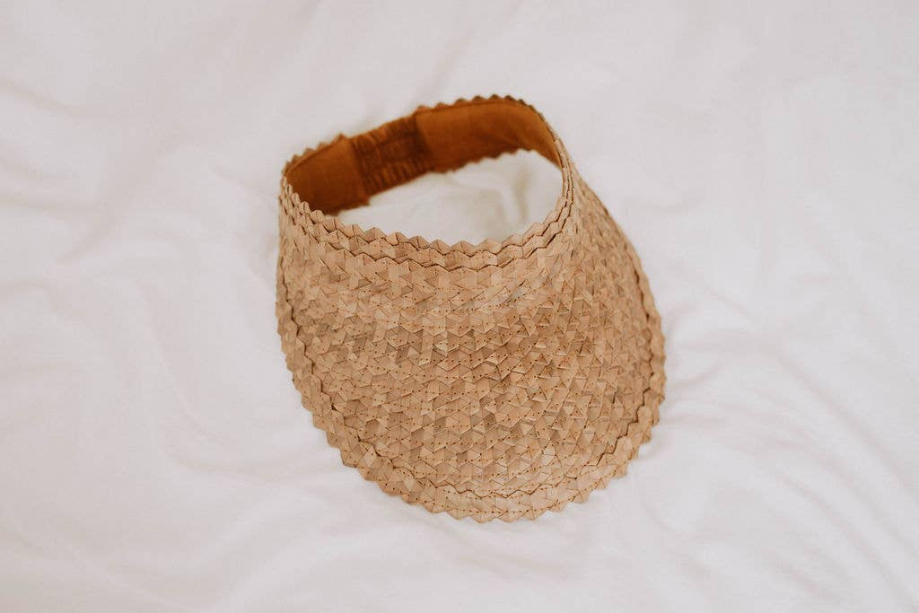Hand Woven Rattan Thread The Leia Hand Woven Rattan Visor by Village Thrive – Thread + Seed