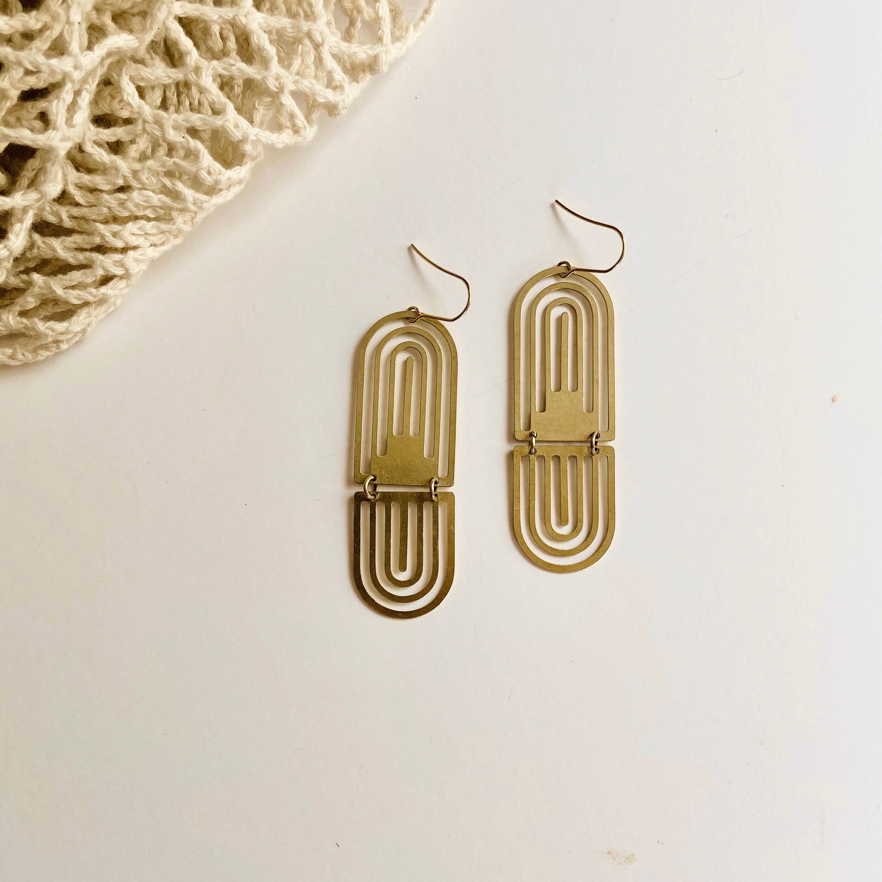 The Alessandra Brass Earrings by Found &amp; Feral