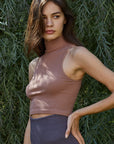 The Cherise Ribbed Seamless Mock Neck Top