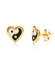 The Ying Yang Heart Stud Earrings