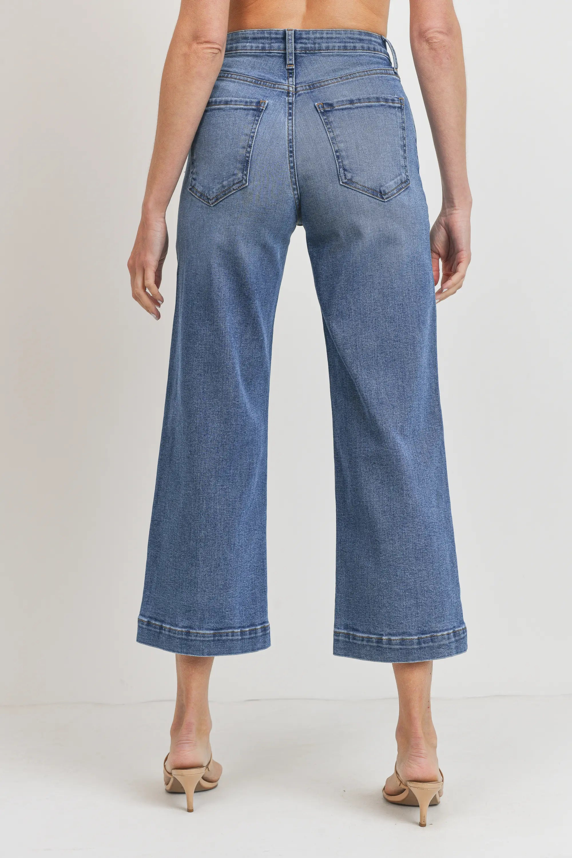 The Brandy Cropped Wide Leg Jeans by Just Black Denim