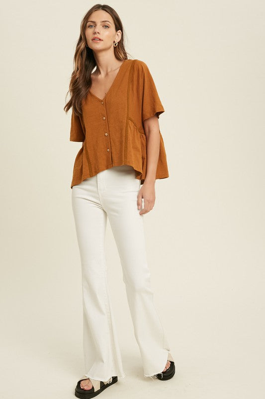 The Annabelle Lace Button Down Top