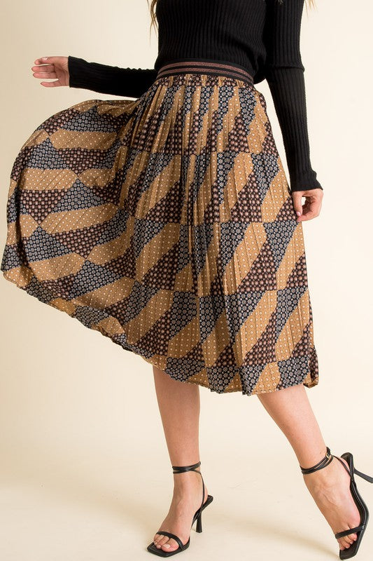 The Azaria Pleated Midi Skirt