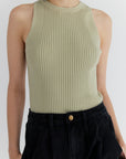 The Brie Ribbed High Neck Top