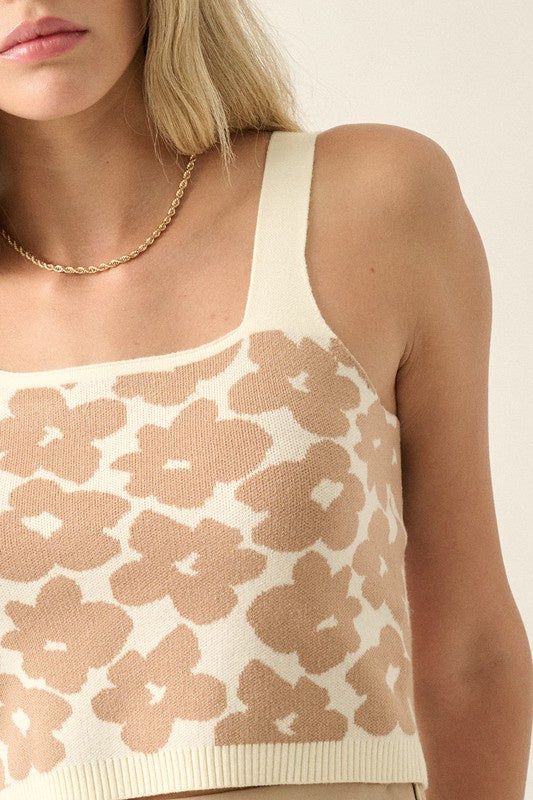 The Cora Floral Knit Tank Top
