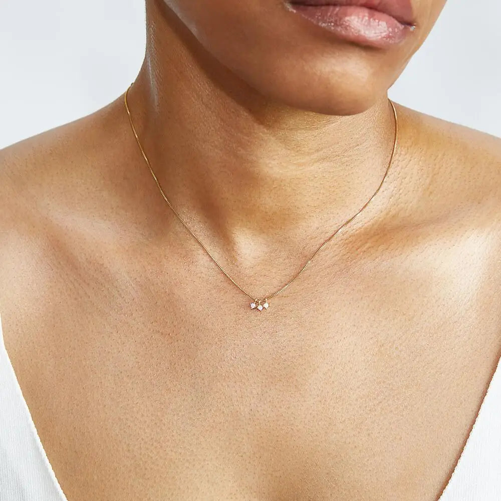 The Dainty Opal Cluster Charm Necklace by Admiral Row