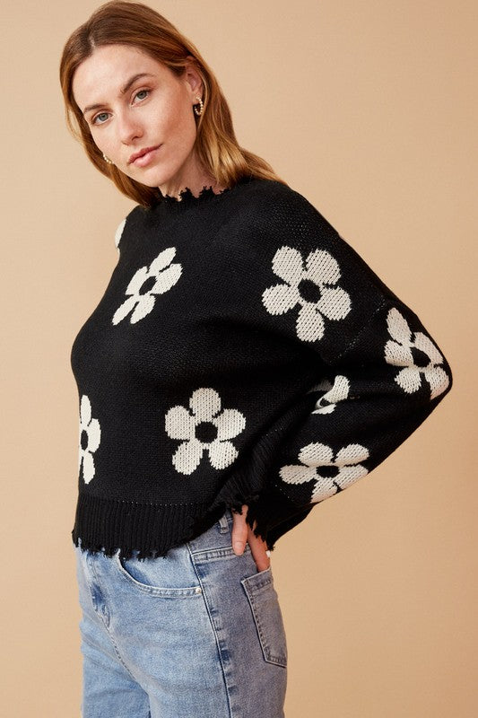 The Distressed Daisy Sweater