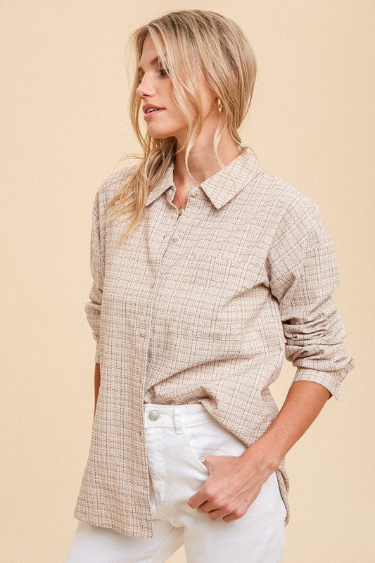 The Donna Stitched Buttondown Top