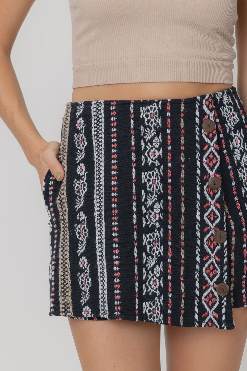 The Polly Embroidered Wrap Skort