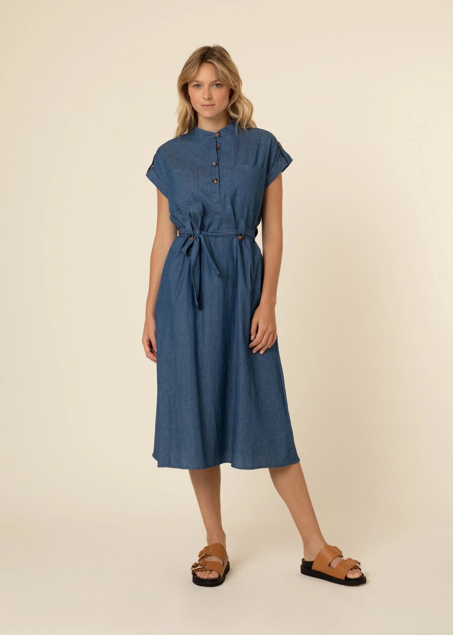 The Mallaury Buttoned Midi Dress by FRNCH